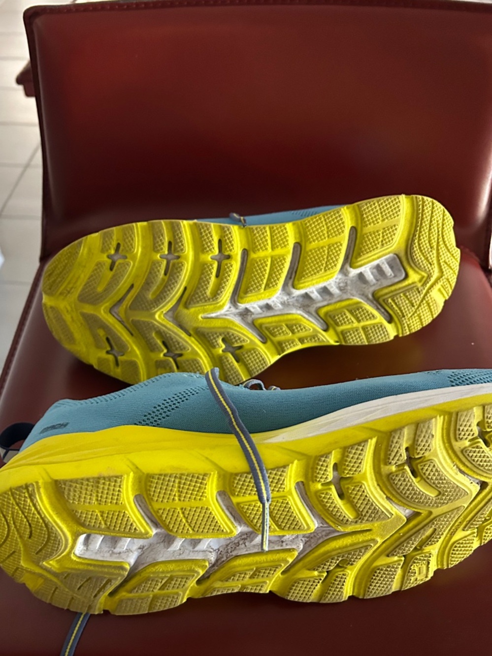 Hoka One One Blue and Yellow Running Sneakers - Picture 3 of 4